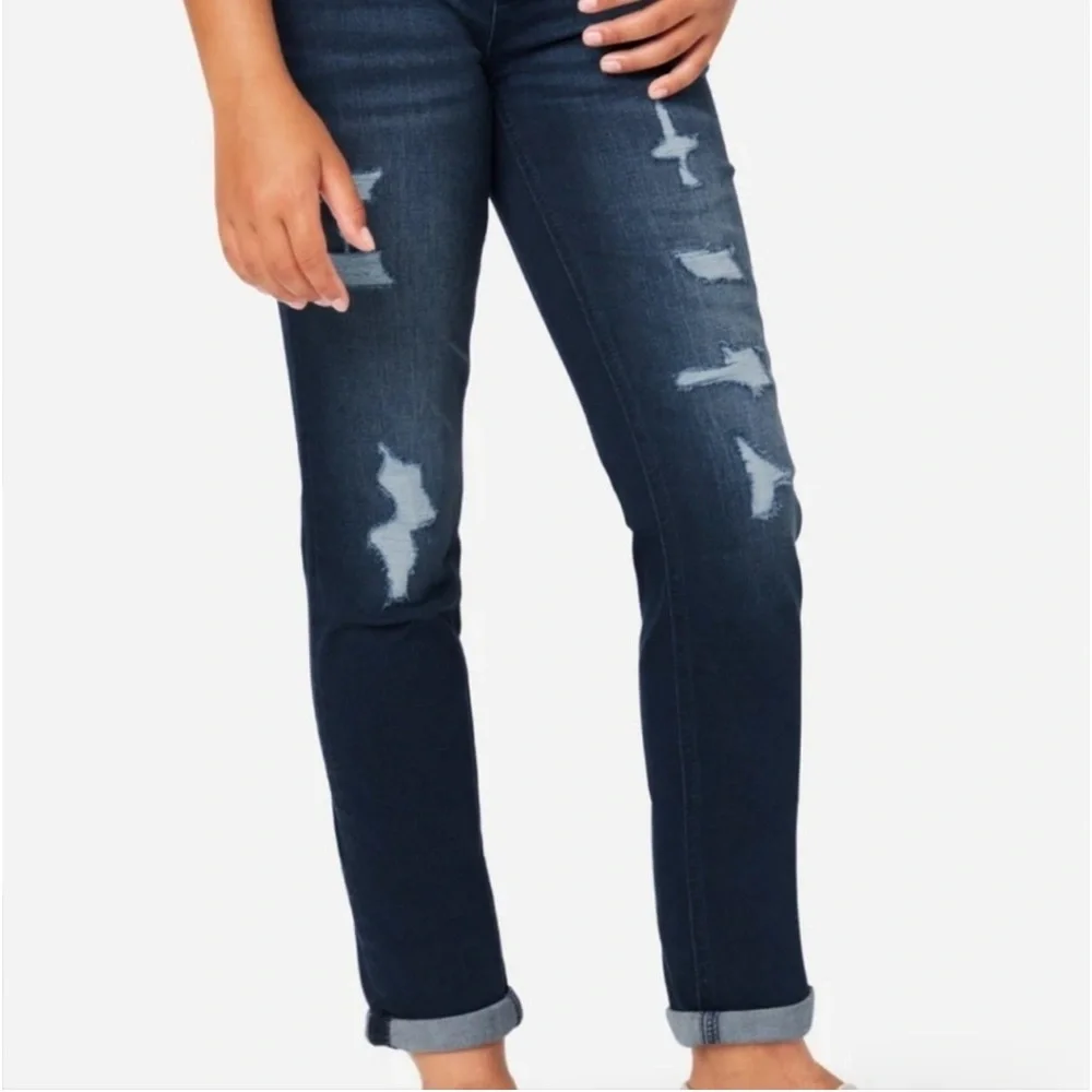 New! JUSTICE•destructed girlfriend crop jeans O.